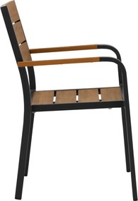 ΠΟΛΥΘΡΟΝΑ ΑΛΟΥΜΙΝΙΟΥ SAGA ΑΝΘΡΑΚΙ ΜΕ POLYWOOD HM5127.02 55x56x85Υεκ.