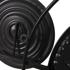 Ρολόι Τοίχου Μεταλλικό Γκρι Με Μαύρους Δείκτες &amp; Χρυσούς Αριθμούς 117x49Υεκ