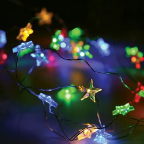 Διακοσμητική Γιρλάντα Μπαταρίας Με 20 LED Φωτάκια Aca Stars RGB X01203112