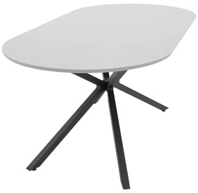 Τραπέζι Lerdion pakoworld γκρι mdf-μαύρο μέταλλο 180x90x75εκ