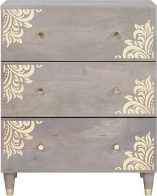 vidaXL Πλαϊνό γραφείο Γκρι και Χρυσό 60 x 33 x 75 cm