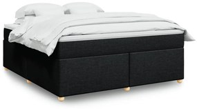 vidaXL Κρεβάτι Boxspring με Στρώμα Μαύρο 180x200 εκ. Υφασμάτινο