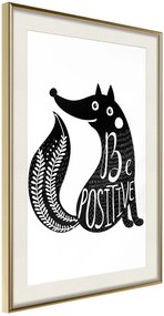 Αφίσα - Positive Fox - 30x45 - Χρυσό - Με πασπαρτού