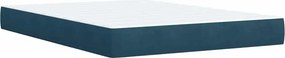 vidaXL Κρεβάτι Boxspring με Στρώμα Μπλε 160x200 εκ. Βελούδινο