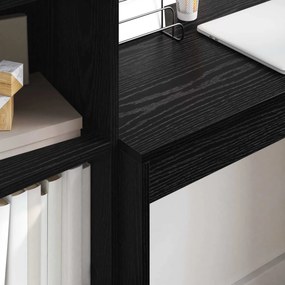 vidaXL Γραφείο με συρτάρι με ράφι με αποθήκευση 2 pcs Μαύρη Οξυά