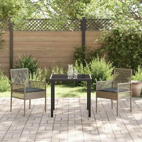 vidaXL Καρέκλα Κήπου 2 pcs Γκρι 53 x 60 x 85εκ συνθετικό ρατάν
