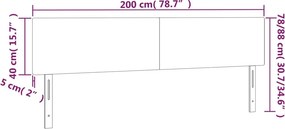 vidaXL Κεφαλάρι Κρεβατιού LED Λευκό 200x5x78/88 εκ. Συνθετ. Δέρμα