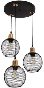 Φωτιστικό Οροφής Vividus 201-0020 40x40x80cm 3xE27 Black-Gold GloboStar
