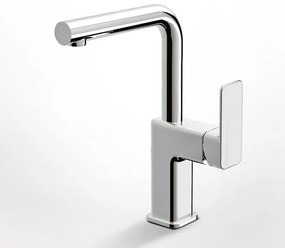 Eurorama Quadra Chrome Μπαταρία Νιπτήρος με Πλαϊνό Λεβιέ, Περιστρεφόμενο Ρουξούνι &amp; Aυτόματη Βαλβίδα 144333-100