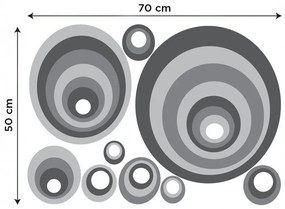 Διακοσμητικά αυτοκόλλητα τοίχου γκρι κύκλοι - 50x70
