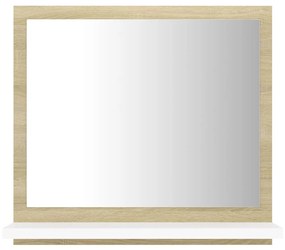 vidaXL Καθρέφτης Μπάνιου Λευκό/Sonoma Δρυς 40x10,5x37 εκ. Μοριοσανίδα