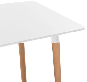 Σετ τραπεζαρίας MINIMAL C21172 5τμχ Λευκό MDF &amp; Καρέκλες Λευκό - Φυσικό 120x80x73 εκ.