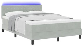 vidaXL Κρεβάτι με ελατήρια Ανοιχτό γκρι 140 x 200 cm Βελούδο