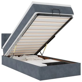 vidaXL Οθωμανικό κρεβάτι με στρώμα σκούρο γκρι 80x200cm Velvet