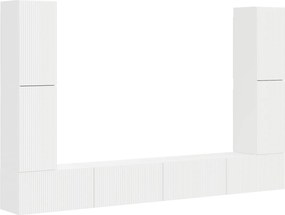 vidaXL Σετ επίπλου τηλεόρασης 8 pcs Λευκό Επεξεργασμένο ξύλο