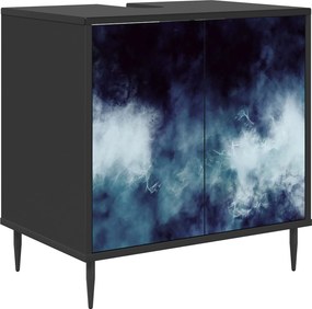 vidaXL Ντουλάπι Μπάνιου RAALTE Μαύρη Δρυς 60 x 40 x 61 εκ