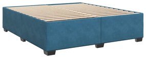 Κρεβάτι Boxspring με Στρώμα Μπλε 180x200 εκ. Βελούδινο - Μπλε