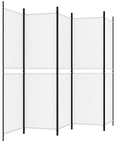 vidaXL Διαχωριστικό Δωματίου με 5 Πάνελ Λευκό 250x180 εκ. από Ύφασμα
