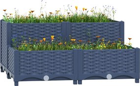 vidaXL Ζαρντινιέρα 80 x 80 x 38 εκ. από Πολυπροπυλένιο