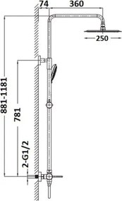 Orabella Imperial Column 10237 Chrome - Στήλη ντους με μπαταρια 2 εξοδων