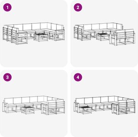 vidaXL Σειρά Καναπέ Εξωτερικού 10 τμχ. Λευκό και Κρεμ Πολυεστέρας