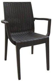 Πολυθρόνα DAFNE Πλαστική Καφέ (Rattan Look) 54x55x85cm