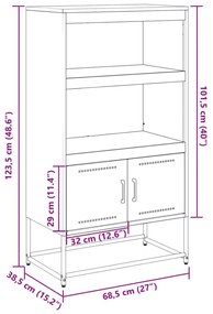 Έπιπλο Τηλεόρασης Μουσταρδί Κίτρινο 100,5x39x60,5εκ. από Ατσάλι - Κίτρινο