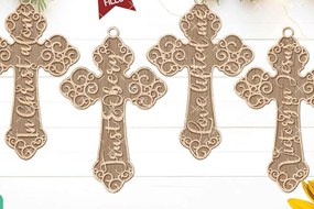 Σετ των 3 Intra απο ξύλο plywood 3mm-4mm πάχος Χριστιανικά στολίδια ύμνου, Δίασταση 8x8 cm INTRAFABR-104710289