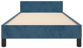 vidaXL Πλαίσιο Κρεβατιού με Κεφαλάρι Σκ. Μπλε 100x200 εκ. Βελούδινο