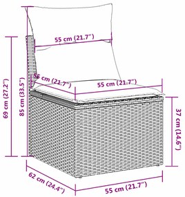 vidaXL Σαλόνι Κήπου Σετ 8 τεμ. Μπεζ Συνθετικό Ρατάν με Μαξιλάρια