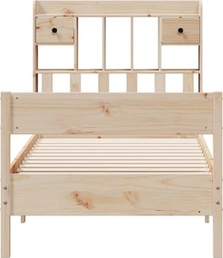 vidaXL Κρεβάτι Βιβλιοθήκη Χωρίς Στρώμα 75x190 εκ Μασίφ Ξύλο Πεύκο