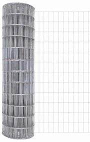 vidaXL Φράχτης με Στήλες. Ασημί 1.4 x 10 m Ατσάλι