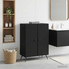 vidaXL Ντουλάπι Αποθήκευσης Μπάνιου BREDA Μαύρο 59,5 x 31 x 80 εκ
