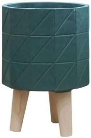 Κασπώ 06-00-21203-1 Φ19,5x28,5cm Green-Natural Marhome Wood,Cement