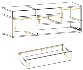 Mixed Έπιπλο Τηλεόρασης Λευκό 150x50x50