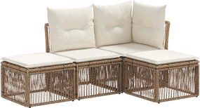 vidaXL Σετ Καναπέ Κήπου 4 pcs Μπεζ συνθετικό ρατάν