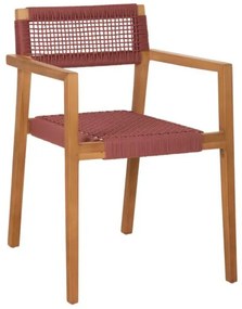 ΠΟΛΥΘΡΟΝΑ CHARLOTTE HM9637.06 ΞΥΛΟ TEAK ΦΥΣΙΚΟ & ΡΟΖ ΣΧΟΙΝΙ 59x54x83Y εκ.