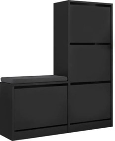 Παπουτσοθήκη Dude Megapap χρώμα μαύρο 104,8x26x118,5εκ.