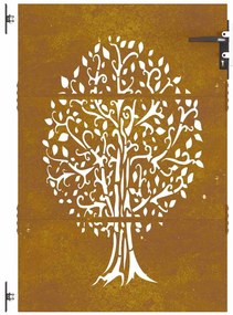 vidaXL Πόρτα Κήπου με Σχέδιο Δέντρου από Ατσάλι Corten 85x150 εκ.