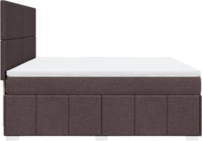 vidaXL Κρεβάτι Boxspring με Στρώμα Σκούρο Καφέ 180x200 εκ Υφασμάτινο