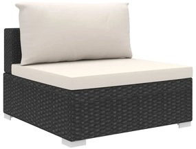 vidaXL Σαλόνι Κήπου 9 Τεμαχίων Μαύρο από Συνθετικό Ρατάν με Μαξιλάρια