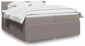 vidaXL Κρεβάτι Boxspring με Στρώμα Taupe 200x200 εκ. Υφασμάτινο