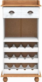 vidaXL Ντουλάπι κρασιού ASKIM Λευκό με Κίτρινη Κορυφή