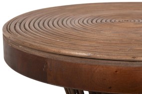 Τραπεζάκι σαλονιού Βοηθητικό CIRCE Φυσικό Rattan σε Καφέ Φ40x45,5Υεκ. 40x40x45.5 εκ.