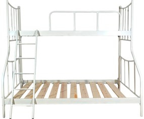 Κρεβάτι-κουκέτα από μέταλλο σε χρώμα λευκό 150x190