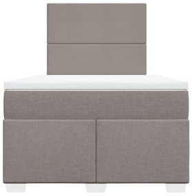 Κρεβάτι Boxspring με Στρώμα Taupe 120x190 εκ. Υφασμάτινο - Μπεζ-Γκρι