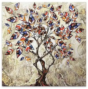 Πίνακας σε καμβά "Tree And Leaves" Megapap ψηφιακής εκτύπωσης 100x100x3εκ. - 0127941