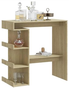vidaXL Τραπέζι Μπαρ με Ράφια Sonoma Δρυς 100x50x101,5 εκ. Επεξ. Ξύλο