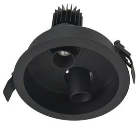 Σποτ Χωνευτό Led 1926 2x9W 3000K 90Lm Black Στρόγγυλο Aluminium