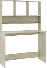 vidaXL Γραφείο με Ράφια Sonoma Δρυς 110x45x157 εκ. από Μοριοσανίδα
